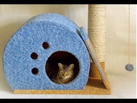Как сделать домик для кошки своими руками. Модный Домик Для Кошки !-? ? ? ?
