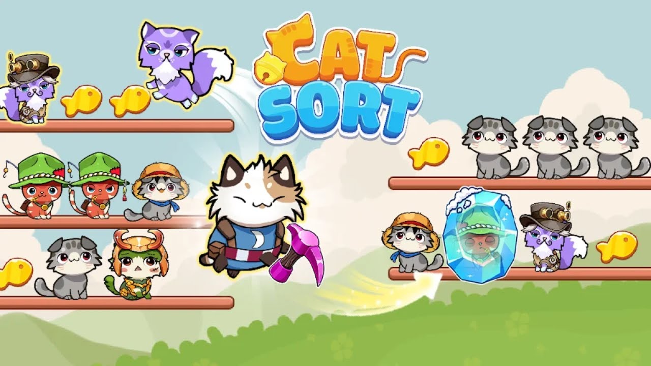 Cat Sort Color Puzzle Game Mobile Game | Gameplay Cat Sort Color Puzzle Game Mobile Game | Gameplay