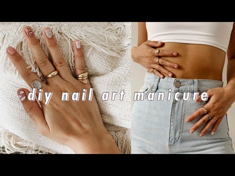 how to do an at-home gel manicure with nail art! (very easy) - YouTube