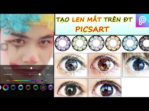Tạo photoshop MÀU LENS MẮT ĐẸP bằng Picsart trên điện thoại đơn giản |Create beautiful eye lens