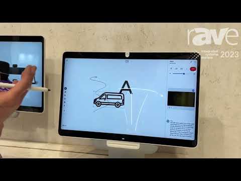 ISE 2023: Avocor Shows Series One Desk 27 Meeting Room Touchscreen Display on the Google Stand