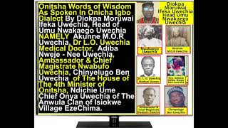 Onitsha Words Of Wisdom In Onicha Igbo Dialect By Diokpa Moruwai Ifeka Uwechia