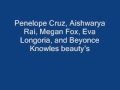 Beauty's secret of Megan Fox, Penelope Cruz and Beyonce.