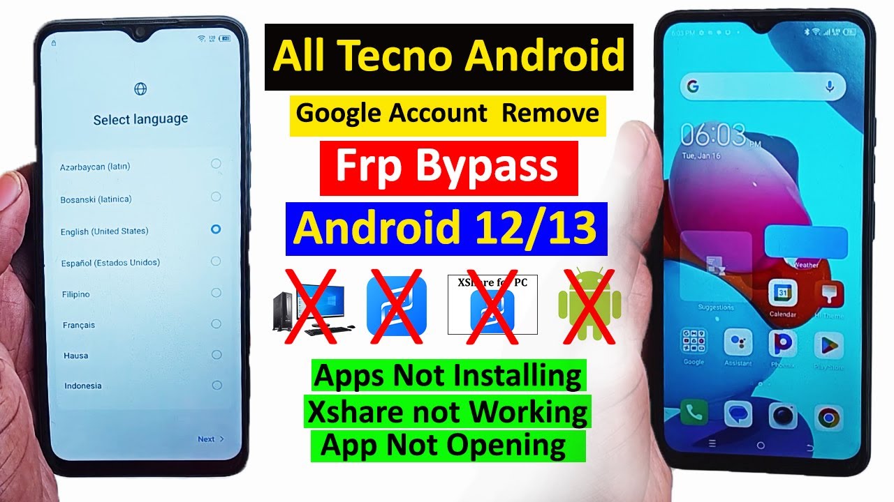 All Tecno Android 12/13 FRP Bypass | Tecno Google All Tecno Android 12/13 FRP Bypass | Tecno Google