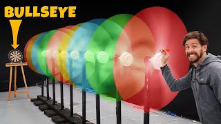 Impossible Trick Shots Through Spinning Fans!