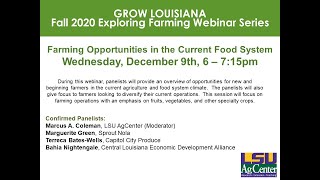 Farming Opportunities in the Current Food System Webinar