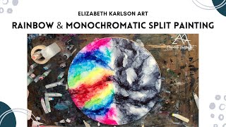 Alcohol Ink Split Painting | Rainbow & Monochromatic | Elizabeth Karlson Art |