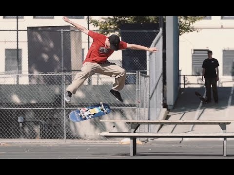 Front Krook Nollie Flip LA Picnic Table - Tobias Mullerdud from Dwindle's LA Skate cation