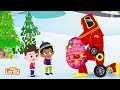 Crane Truck vs Super Dump Truck | Police Car Street Vehicles Kids Cartoon Songs