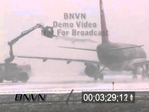 12/01/2007 Airport and Aviation Winter Storm Stock Video Footage