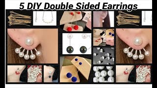 5 DIY Double Sided Earrings Making at home