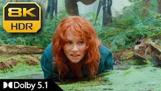 8K Hdr | Escaping Blind Dino After Parachute Lands In Jungle (Jurassic World Dominion) | Dolby 5.1