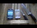 Samsung Galaxy S3 vs. Apple iPhone 4S - Knife Screen Scratch Test (3)
