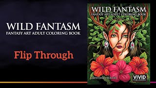 Wild Fantasm by Chinthaka Herath - Fantasy Art Adult Coloring Book - Flip Through