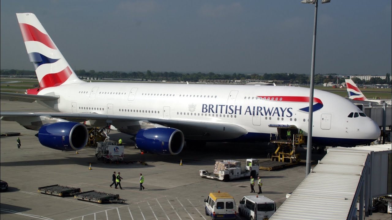 British Airways Heathrow departure: BA 269 A380 long-haul inaugural LHR