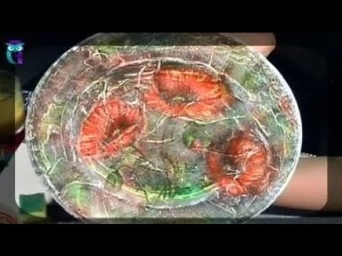 Обратный декупаж на тарелке с натальей фохтиной Обратный декупаж на тарелке с натальей фохтиной