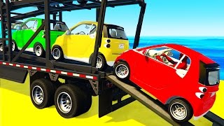 Small CARS Transportation and Spiderman in Funny Cartoon for Children and Kids Nursery Rhymes