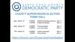 Candidate Town Halls #3 & 4 - Thomas Ramos, Ami Chen Mills. Candidates for District 3 Supervisor
