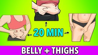 20 MIN  Workout For BELLY FAT, SIDE FAT, THIGH FAT