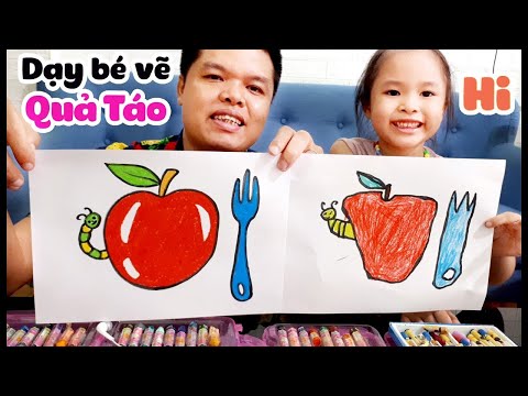 Dạy bé vẽ quả táo từng bước một rất dễ hiểu