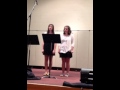 Hadley & Allie Singing at the Arts Showcase