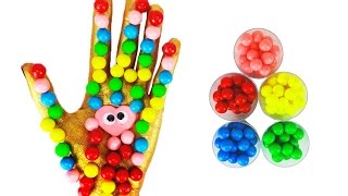 Learn Colors Slime Glitter With Family Finger