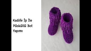 Kadife İp İle Püsküllü Bot Yapımı