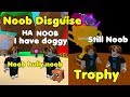 Noob Disguise With Trophy Secret Pet! Noob Bullies Noob?! Trolling - Bubble Gum Simulator