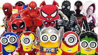 Marvel Avengers & Spider-Man Into the Spider-Verse, Miles Morales, Gwen, Minions, Ralph Toys Play
