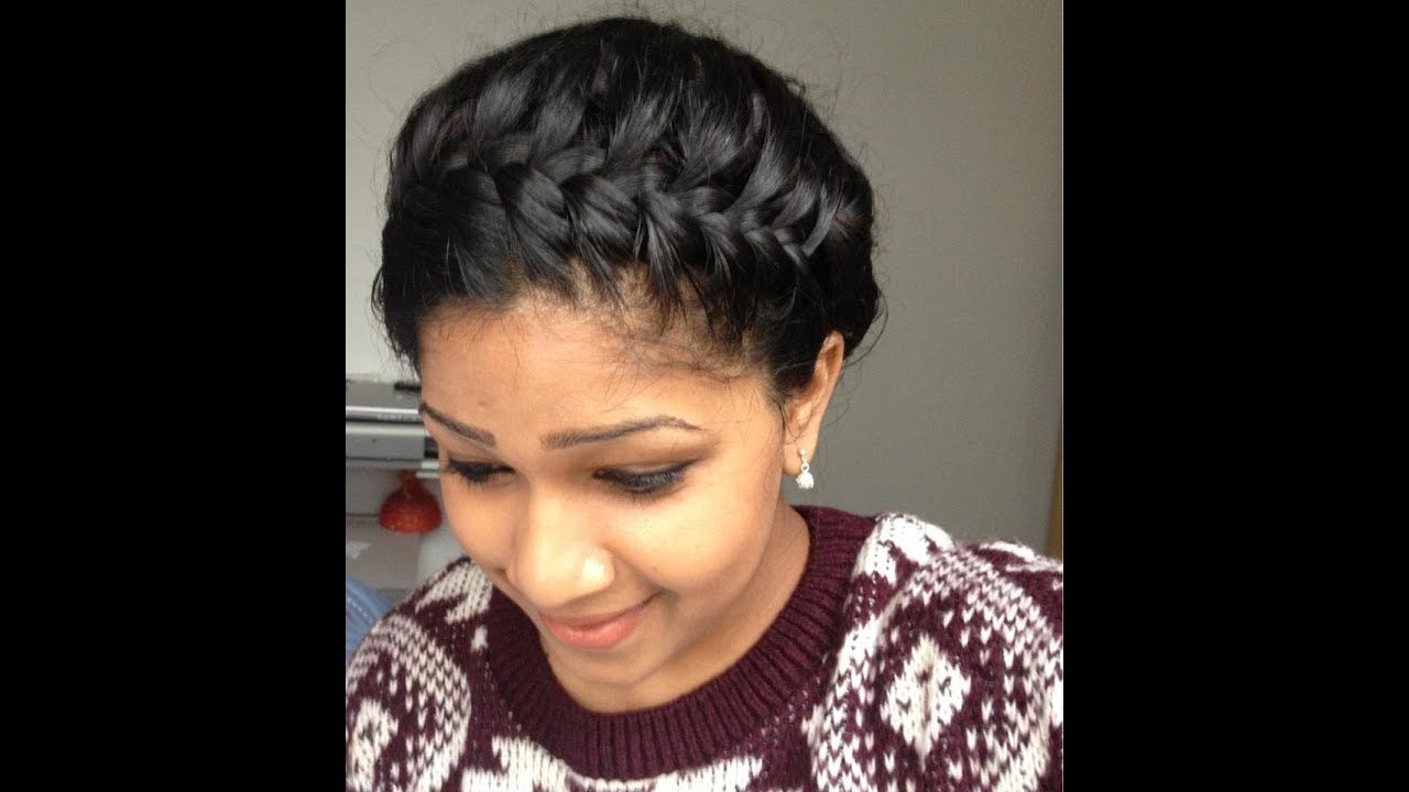 Starburst crown braid (self) | Updo hairstyle - YouTube