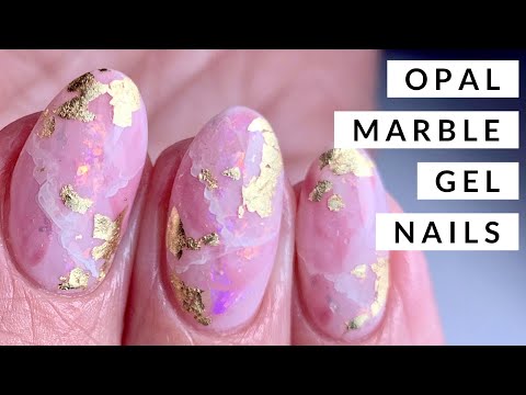 OPAL/MARBLE GEL NAILS WATCH ME WORK - YouTube