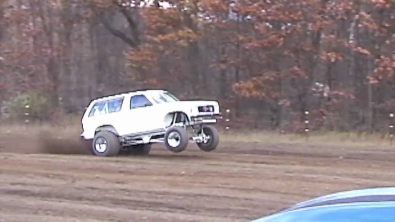fast truck doing wheelies without wheelie bars - YouTube