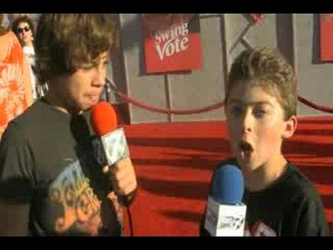 Red Carpet Swing Vote Ryan Ochoa Jake T Austin with Forrest Kelly