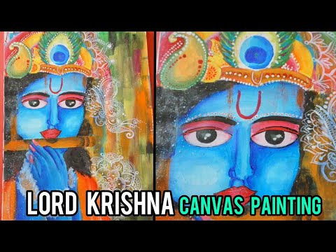 Lord Krishna painting- Beautiful Canvas painting by my student
