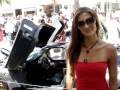 Katie Cleary with the interior of the Mosler MT900 GTR XX Twin Turbo "Land Shark"