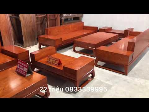 Bàn ghế sofa hiện đại gỗ hương đá