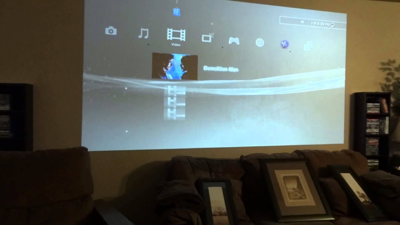Projector projecting onto wall (no Screen) - YouTube