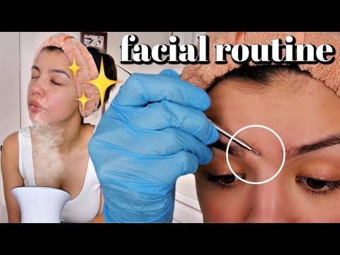 DIY FACIAL ROUTINE AT HOME FOR CLEAR SKIN! - YouTube