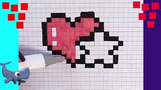 Pixel Art Hecho A Mano Como Dibujar En Papel Cuadriculado Paso A Paso Estrella Y Corazón