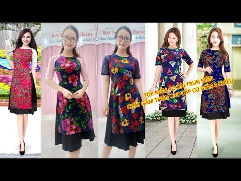 Áo Dài Cách Tân trung niên tuổi U40, U50,U60 đẹp, cao cấp, sang trọng mặc tết 2020 Cho Người Mập