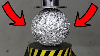EXPERIMENT HYDRAULIC PRESS 100 TON vs ALUMINUM FOIL BALL EXPERIMENT HYDRAULIC PRESS 100 TON vs ALUMINUM FOIL BALL
