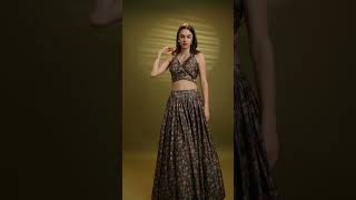 Layla Aline Flaunting This Breathtaking Olive Green Floral Printed Skirt Paired With Blouse.