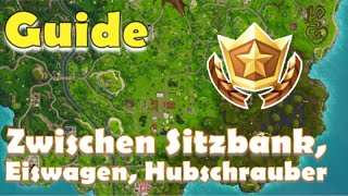 Guide Suche Zwischen Einer Sitzbank, Einem Eiswagen Und Einem Hubschrauber Fortnite Br