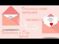 Valentine's Day | Envelope Card Using Css Only | Valentine Day Special | Animated Card Hover Effect