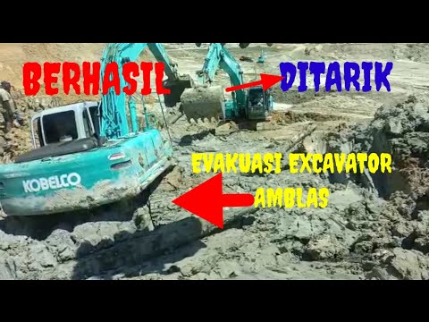 vlog 78 EVAKUASI EXCAVATOR‼️[PART2]AMBLAS DIAREA TAMBANG PASIR