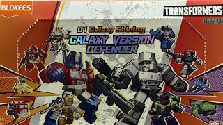 Blokees Transformers Galaxy Version Defender 01 Blind Box Unboxing Galaxy Shining Model Kit Series