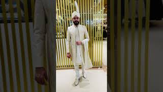 Embroidered Open Style Sherwani For Groom