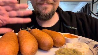 ASMR Corn Dogs and SunChips EATING SOUNDS, LOUD CHEWING, BREATHING, MUKBANG