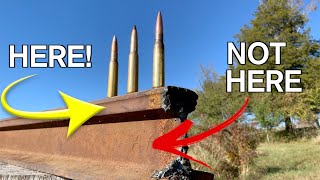 50 Bmg Vs Train Track In Slow Motion