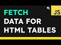 How to Load Data Into HTML Tables With The Fetch API in JavaScript